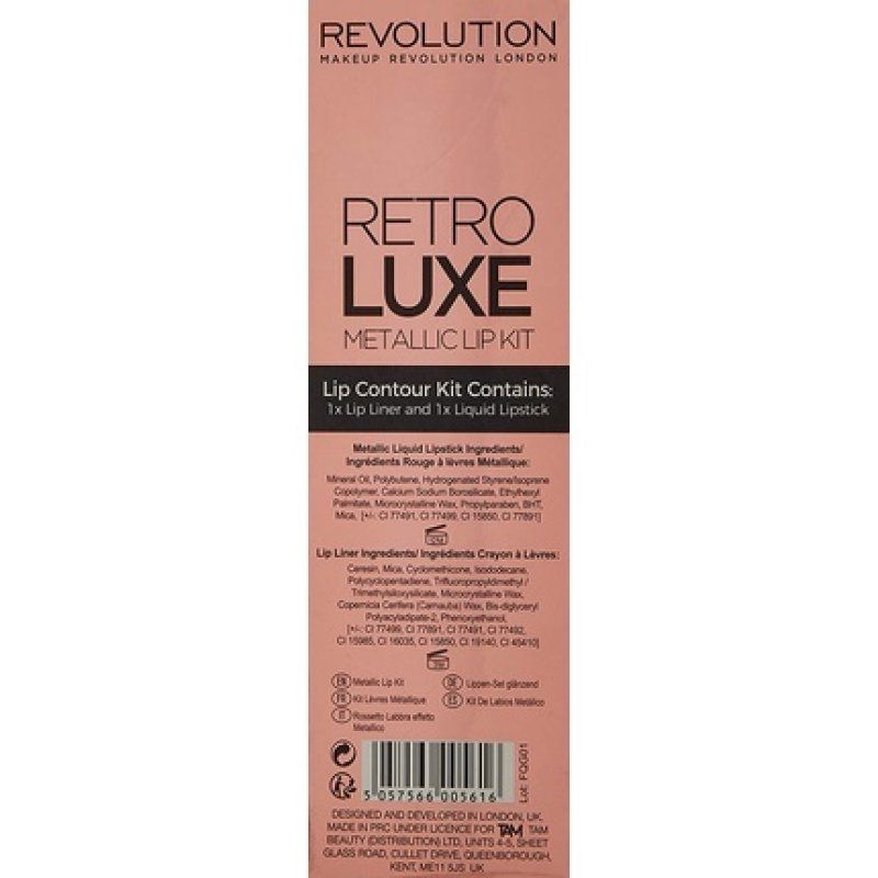 Make Up Revolution Retro Luxe Matte Lip Kit with Lip Liner - Empire