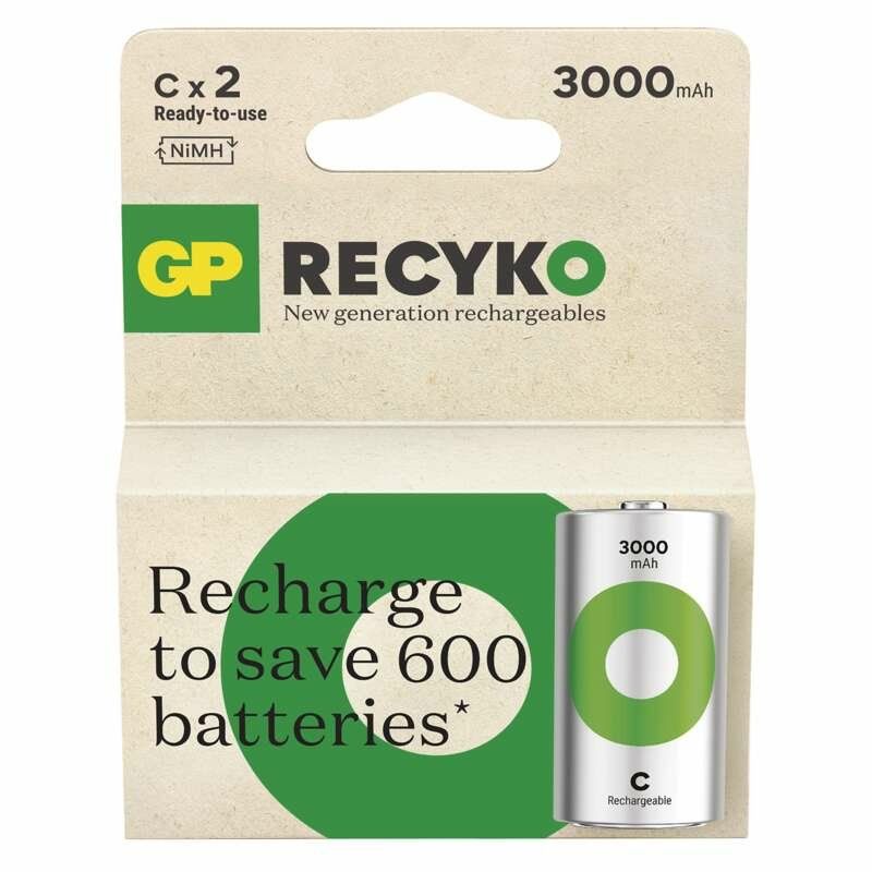 GP Batteries Recyko 3000 C batterie rechargeable Hybrides nickel-métal (NiMH) 3000 mAh 1,2 V