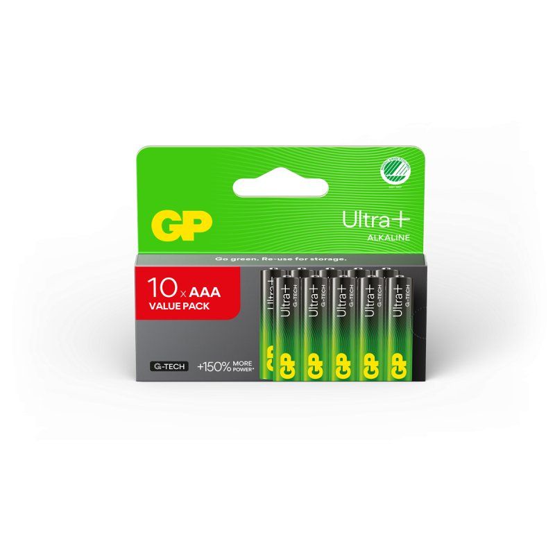 Lot de 10 piles Alcaline GP Batteries Ultra Plus type AAA (LR03) 1,5V