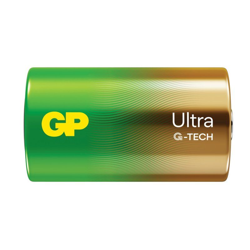 GP - Ultra Alkaline Battery, Size D, 13AU/LR20, 1.5V (2-pack)