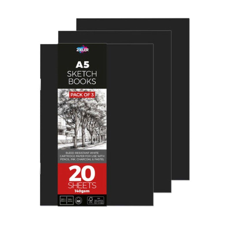 Zieler - Sketch books - 3-pack - A5 (609290033)