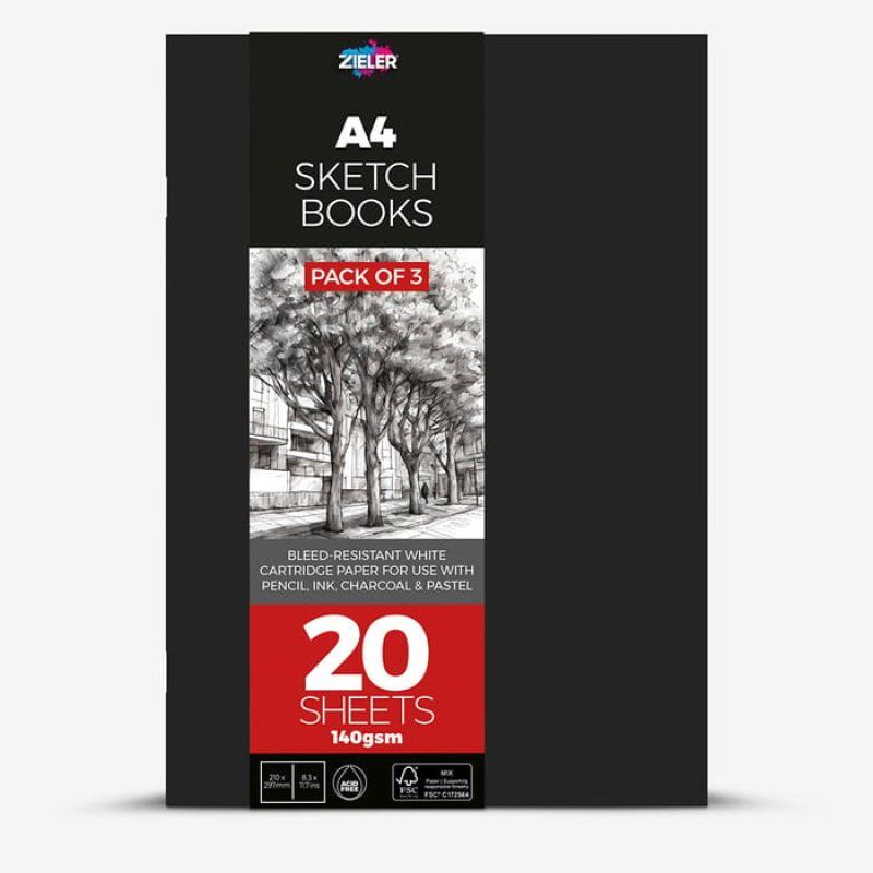 Zieler - Sketch books - 3-pack - A4 (609290034)