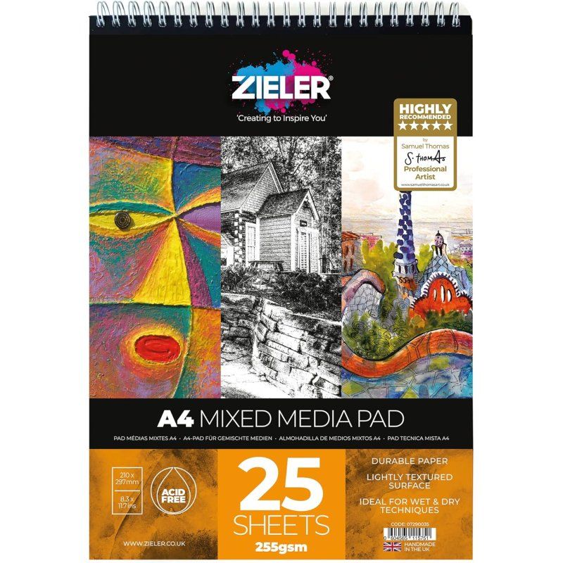 Zieler - Mixed Media Pad - A4 - 225gsm (607290035)