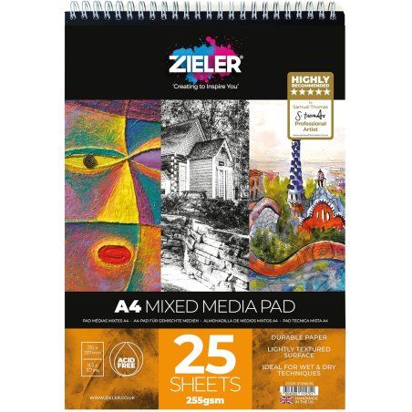 Zieler - Mixed Media Pad - A4 - 225gsm (607290035)