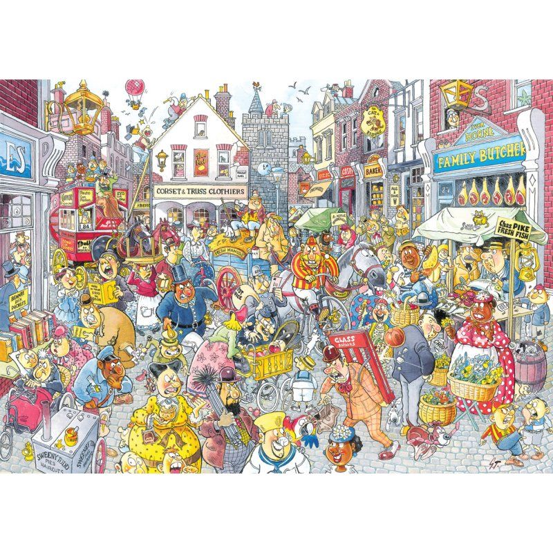 Wasgij Retro Destiny 10 - Chaos dans la rue commerçante ! (1000 pièces)