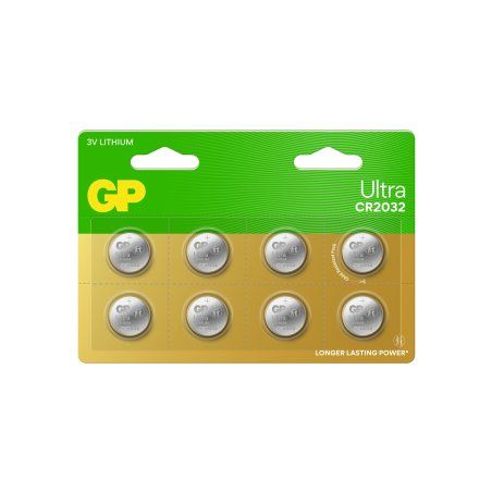 Lot de 8 Piles plates GP Batteries Ultra CR2032