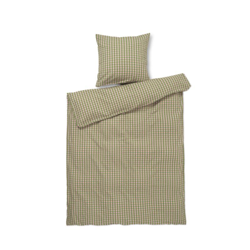 Juna - Bæk&Bølge Bed linen - Green/Soft Pink - 140x220 cm