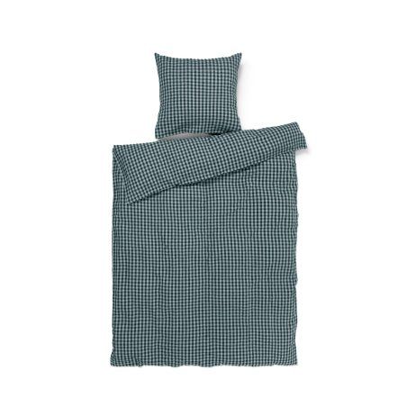 Juna - Bæk&Bølge Bed Linen - Green/Light Blue - 140x220 cm