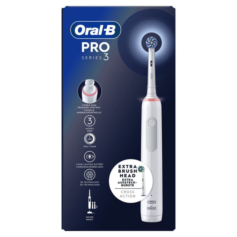 Oral-B PRO 3 3700 Adult Rotating-Vibrating Toothbrush White
