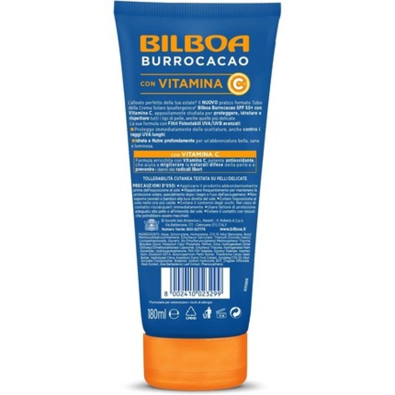 Bilboa Sun Protection Face And Body Cream Spf 50 With Vitamin C 180ml Tube