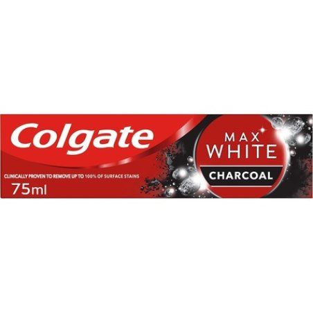 Colgate Max White Charcoal Toothpaste 75ml Teeth Whitening Toothpaste Clinically Proven Formula with Activated Charcoal
