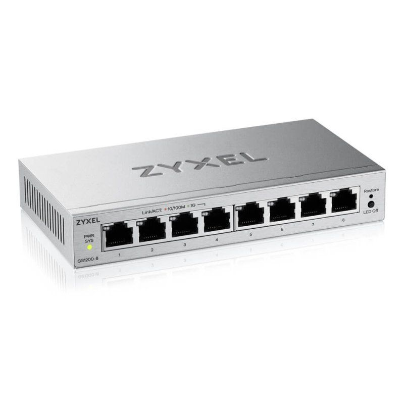 Zyxel GS1200-8V3 Managed L2 Gigabit Ethernet (10/100/1000) Desktop Grey