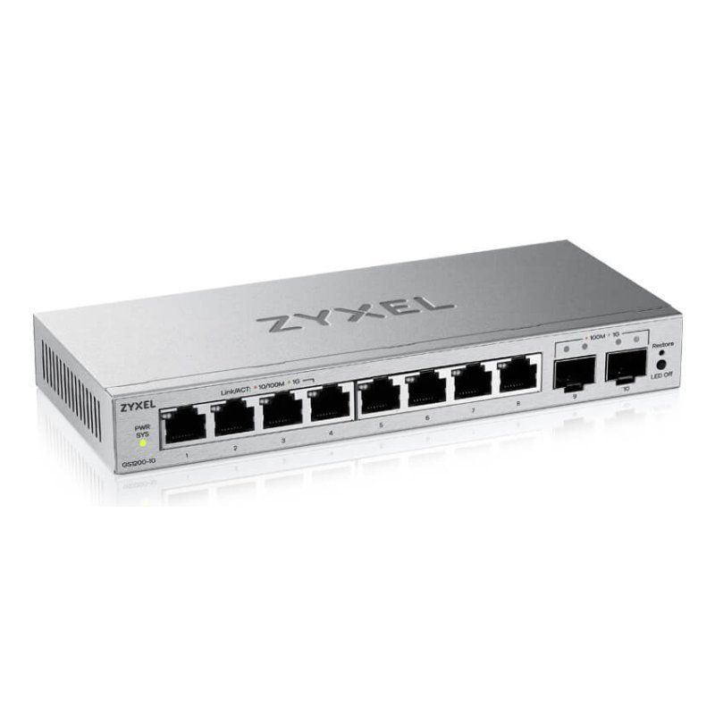 Zyxel GS1200-10v3 Géré L2 Gigabit Ethernet (10/100/1000) Bureau Gris