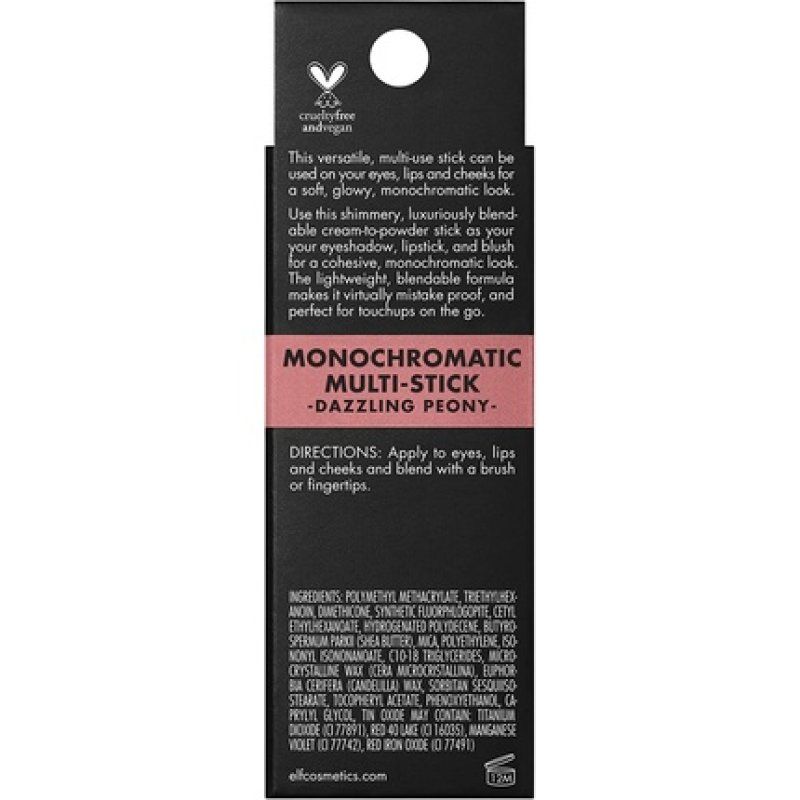 e.l.f. Monochromatic Multi Stick Creamy Lightweight Versatile Luxurious Shimmer Dazzling Peony 4.4g