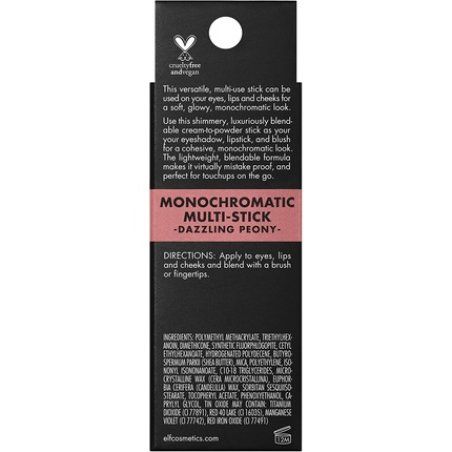 e.l.f. Monochromatic Multi Stick Creamy Lightweight Versatile Luxurious Shimmer Dazzling Peony 4.4g