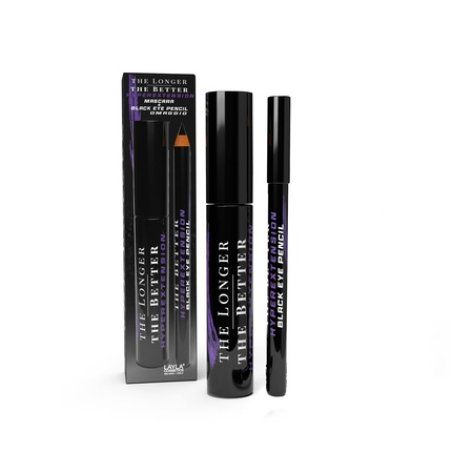 The Longer The Better HyperExtension Black Mascara and Eye Pencil Set Volumizing Lengthening Made in Italy Vegan