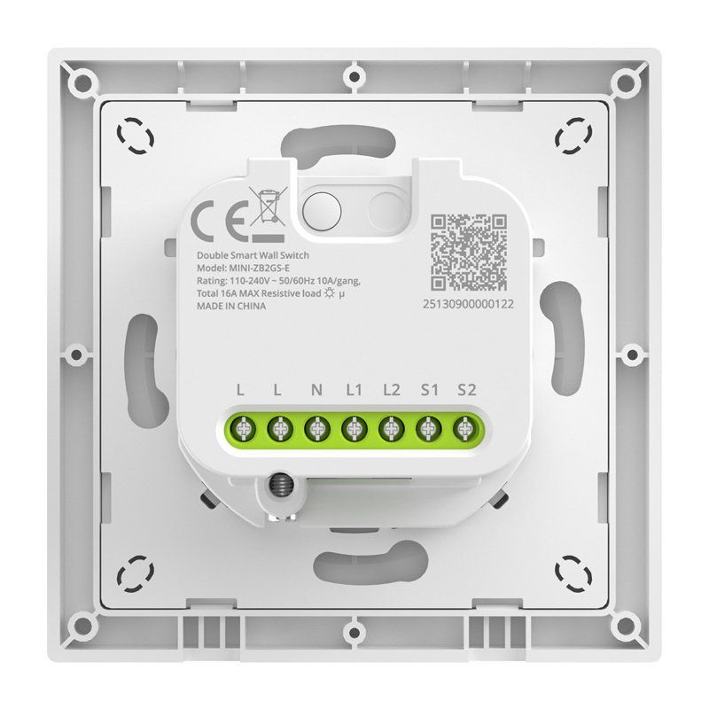 SONOFF MINI-ZB2GS-E ZigBee Dual Channel Wall Switch.
