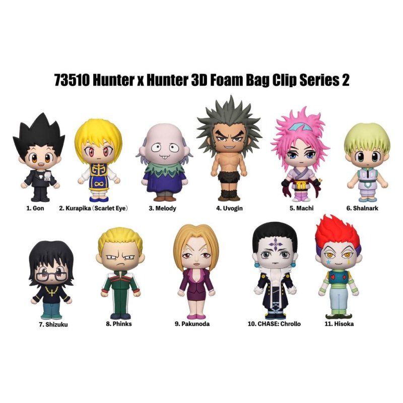 HUNTER X HUNTER - Series 2 - 3D Foam Bag Clip (Display 24 Pcs)