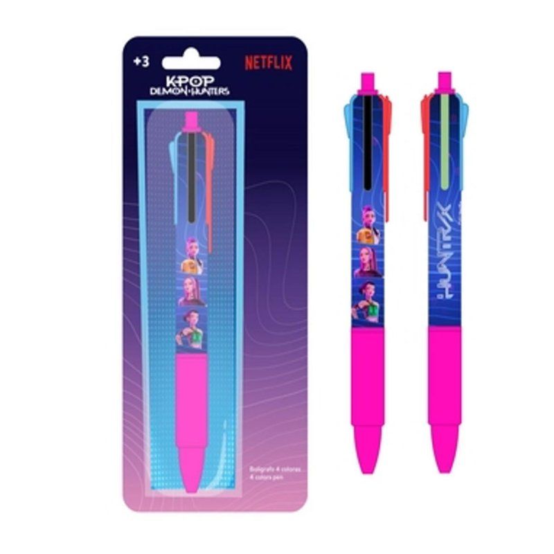 K-POP DEMON HUNTERS - 1 Stylo-Bille à 4 Couleurs