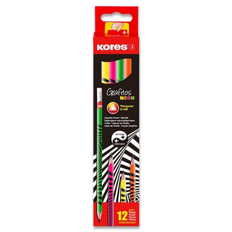 Kores - School Pencils - 12-pack - Neon (792306)