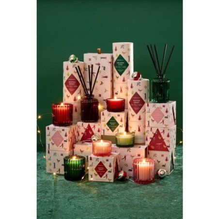 Paddywax Christmas Ribbed Glass Reed Diffuser Balsam & Fir