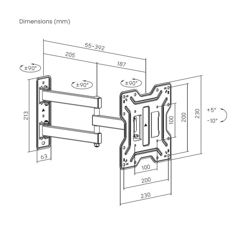 AISENS WT43TSE-413 TV mount/stand 109.2 cm (43") Black