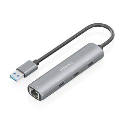 USB3.0 DOCK AISENS USB-A A ETHERNET GIGABIT HUB 3XUSB-C GRIS 15CM