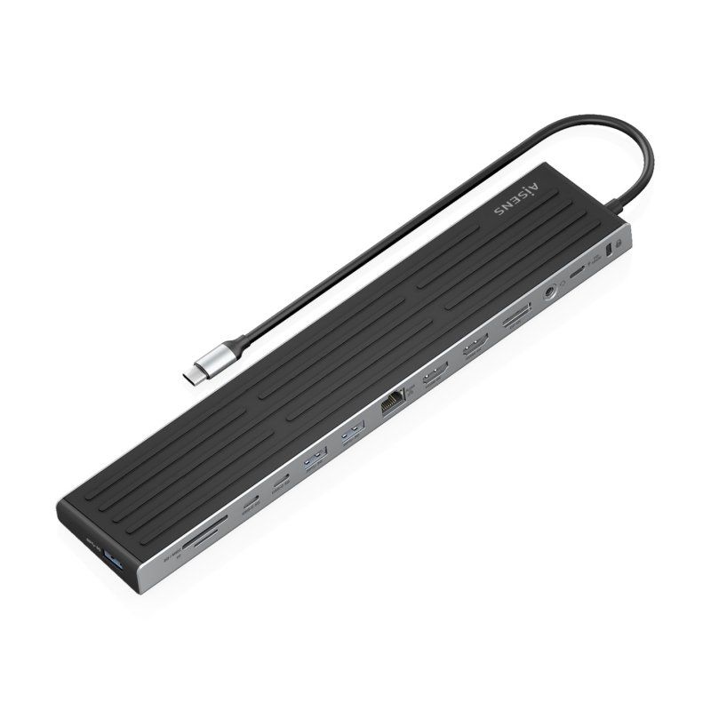 USB-C DOCK AISENS 13 EN 1 USB-C A 2XHDMI 1XDP 1XRJ45 1XSD 1XRANURA KENSINGTON
