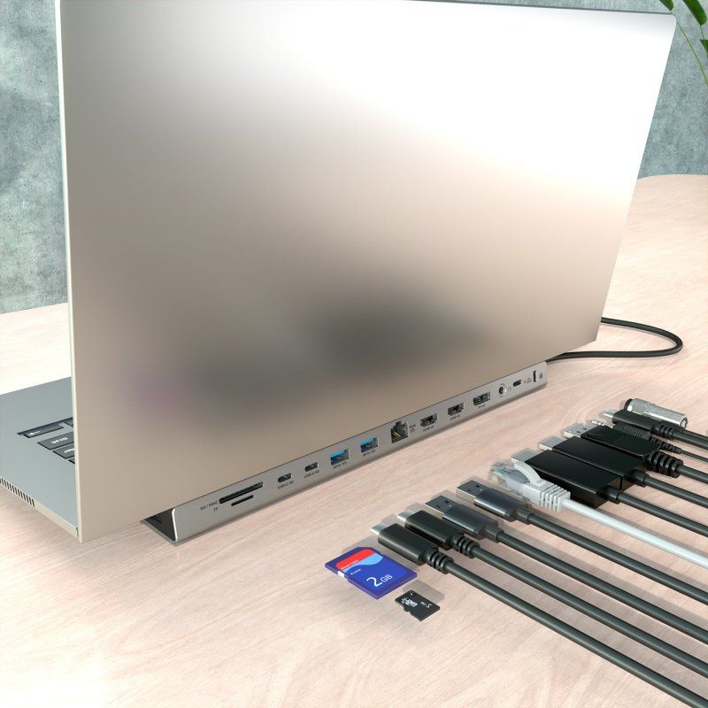 AISENS ASUC-13P042-GR laptop dock/port replicator Wired USB 3.2 Gen 1 (3.1 Gen 1) Type-C Grey