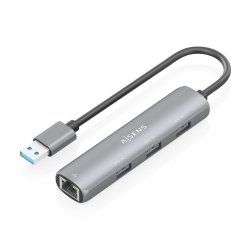 USB3.0 DOCK AISENS USB-A A ETHERNET GIGABIT HUB 3XUSB-A GRIS 15CM