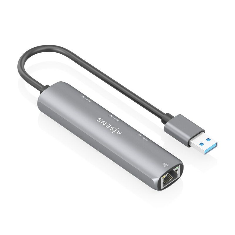 USB3.0 DOCK AISENS USB-A A ETHERNET GIGABIT HUB 3XUSB-A GRIS 15CM