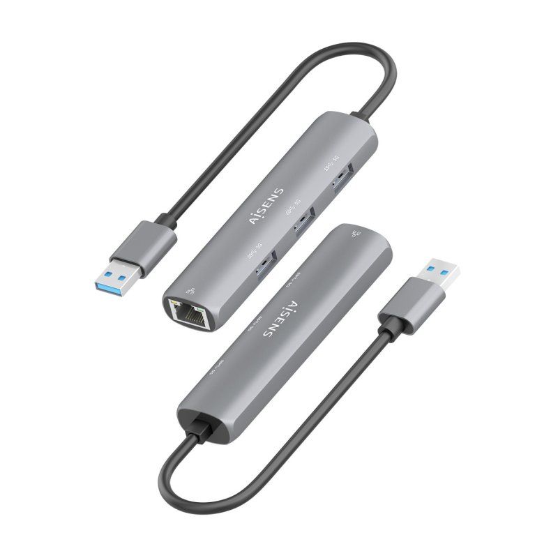 USB3.0 DOCK AISENS USB-A A ETHERNET GIGABIT HUB 3XUSB-A GRIS 15CM
