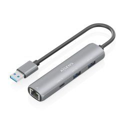 AISENS ASUC-4P035-GR laptop dock/port replicator Wired USB 3.2 Gen 1 (3.1 Gen 1) Type-A Grey