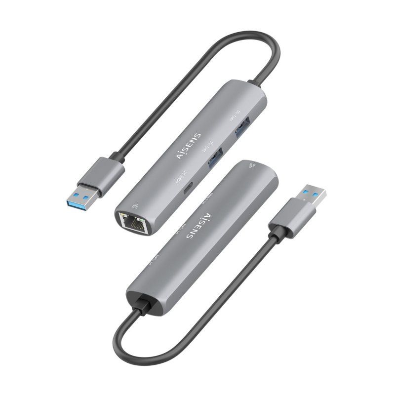 USB3.0 DOCK AISENS USB-A A ETHERNET GIGABIT HUB 1XUSB-C 2XUSB-A GRIS 15CM