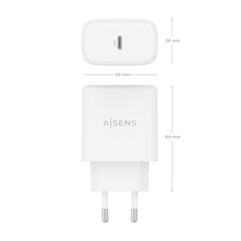 CARGADOR AISENS GAN 45W,1XUSB-C PD3.0 BLANCO