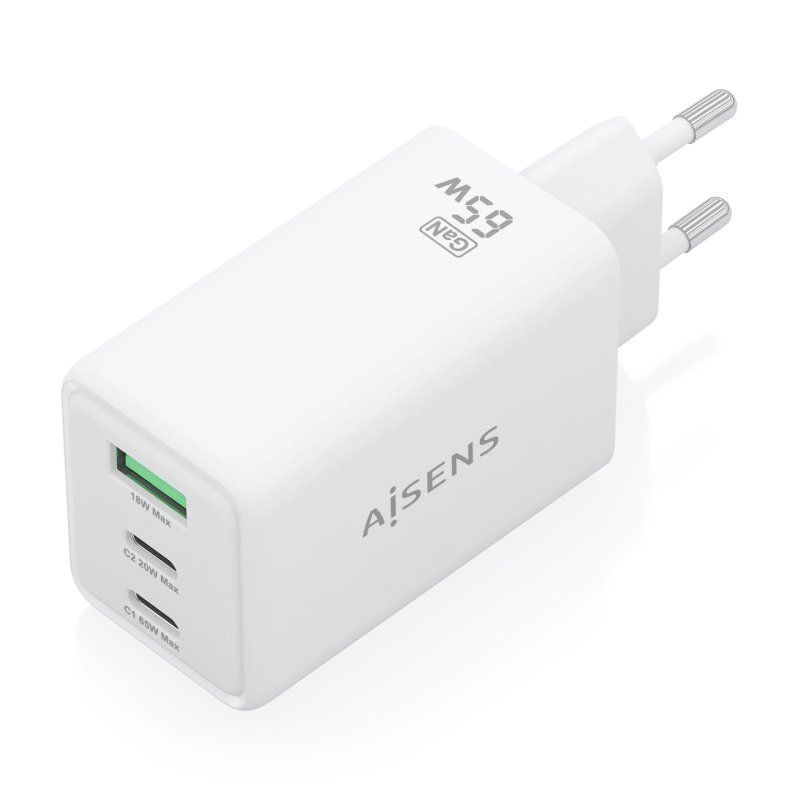 AISENS ASCH-65W3P072-W chargeur d'appareils mobiles Caméra Numérique, GPS, Téléphone portable, Ordinateur portable,