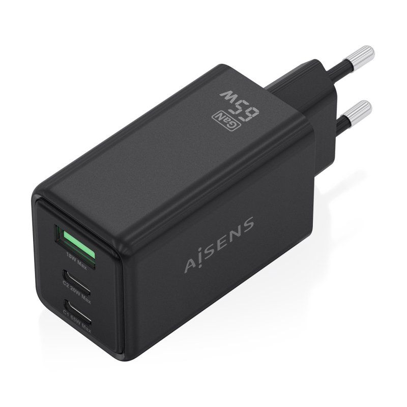 AISENS ASCH-65W3P073-BK chargeur d'appareils mobiles Caméra Numérique, GPS, Téléphone portable, Ordinateur
