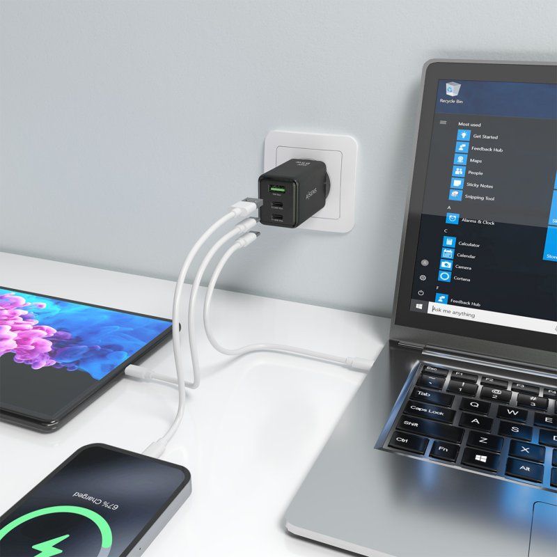 AISENS ASCH-65W3P073-BK mobile device charger Digital camera, GPS, Mobile phone, Laptop, Smartphone, Tablet, Universal