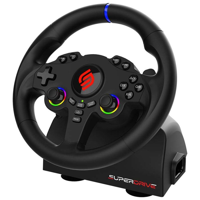 Subsonic Superdrive 220 RS-5 Black USB Steering wheel Pedals Nintendo Switch, Nintendo Switch 2, PC, PlayStation 4,