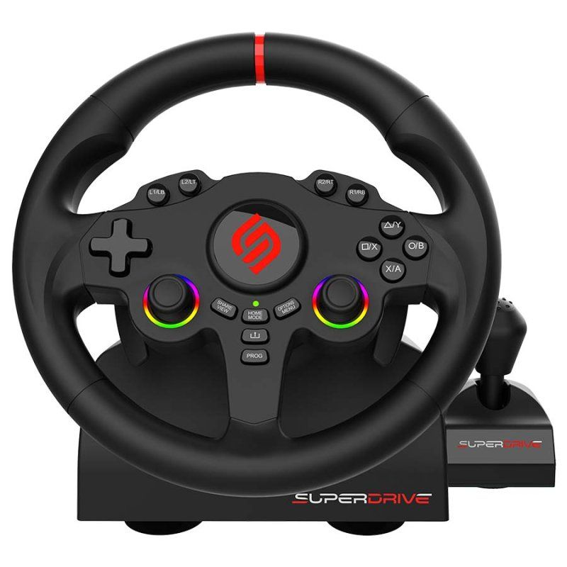 Subsonic Superdrive 220 RS-X Noir USB Volant pédales levier de vitesse Nintendo Switch, Nintendo Switch 2, PC,