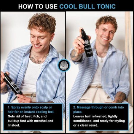 Crazy Bull Hair Tonic for Men Cooling Hair Growth Spray with Castor Oil