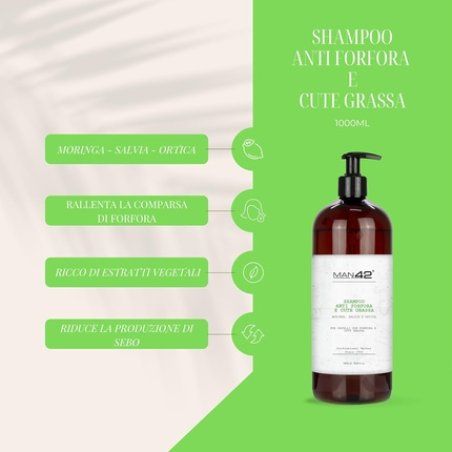 Man 42 Professional Antidandruff Shampoo For Dandruff And Oily Skin 1000ml