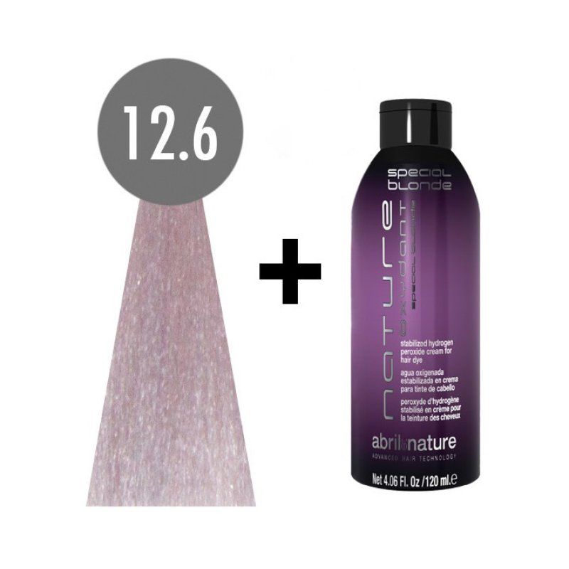 abril et nature Naturecolor Plex 12.6 120ml. Super Lilaceous Lightener Nature Oxydant Special Blonde 120ml.