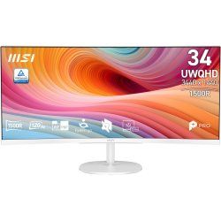 MSI Pro MP341CQW E12 computer monitor 86.4 cm (34") 3440 x 1440 pixels UltraWide Quad HD White