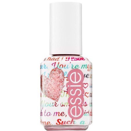 Essie Valentine's Day Collection Nail Polish No. 598 Galentine 13.5ml - White and Pink Matte Glitter Topcoat