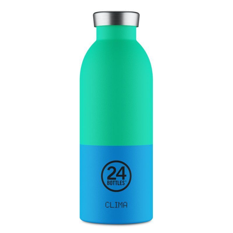 24Bottles Clima Utilisation quotidienne 500 ml Silicone, Acier inoxydable Bleu, Vert