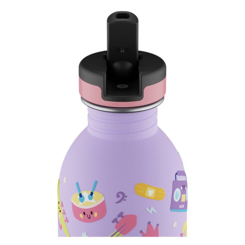 24Bottles Music Friends Utilisation quotidienne 250 ml Silicone, Acier inoxydable Violet