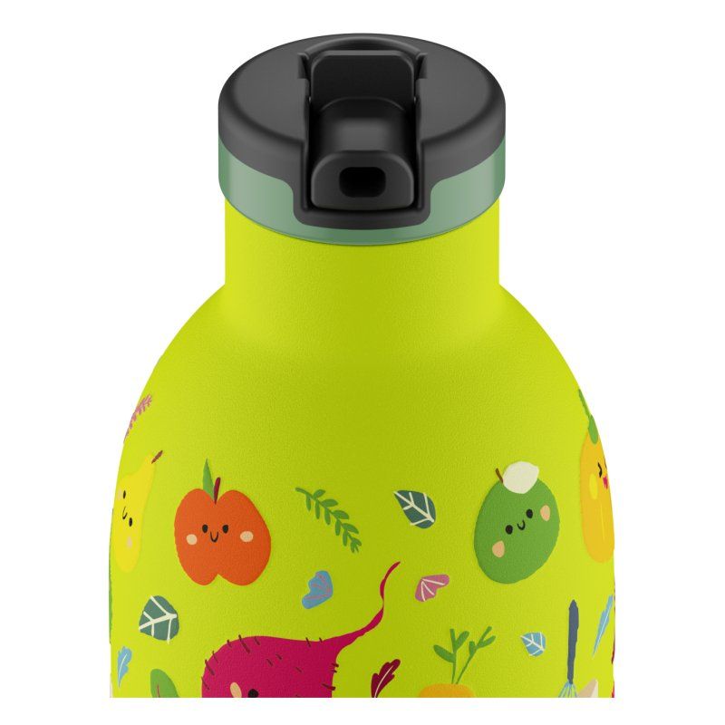 24Bottles Veggie Friends Utilisation quotidienne 330 ml Polypropylène (PP), Silicone, Acier inoxydable Vert clair