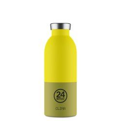 24Bottles Clima Utilisation quotidienne 500 ml Silicone, Acier inoxydable Kaki, Jaune