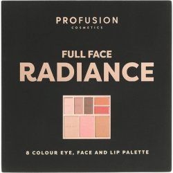 Profusion Cosmetics Full Face Palette Radiance 8 Shade Eye, Face & Lip Palette